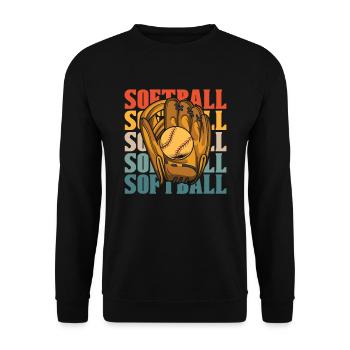 Softball - Sweat-shirt Unisexe - noir - Devant - Alina (178cm) & Michal (187cm)