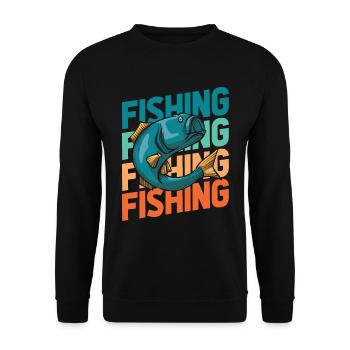 Angler Fishing - Unisex Sweatshirt - black - Front - Alina (178cm) & Michal (187cm)