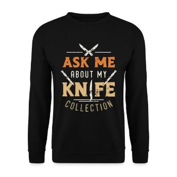 Forgeage de lames Posez-moi des questions sur mon forgeron - Sweat-shirt Unisexe - noir - Devant - Alina (178cm) & Michal (187cm)