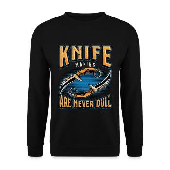 Blade Forging Knife Makers Are Never Dull Forging - Unisex Sweatshirt - black - Front - Alina (178cm) & Michal (187cm)