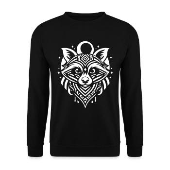Raton laveur Tribal Phases de lune - Sweat-shirt Unisexe - noir - Devant - Alina (178cm) & Michal (187cm)