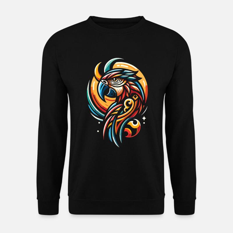 Parrot Tribal Moon Phases - Unisex Sweatshirt - black