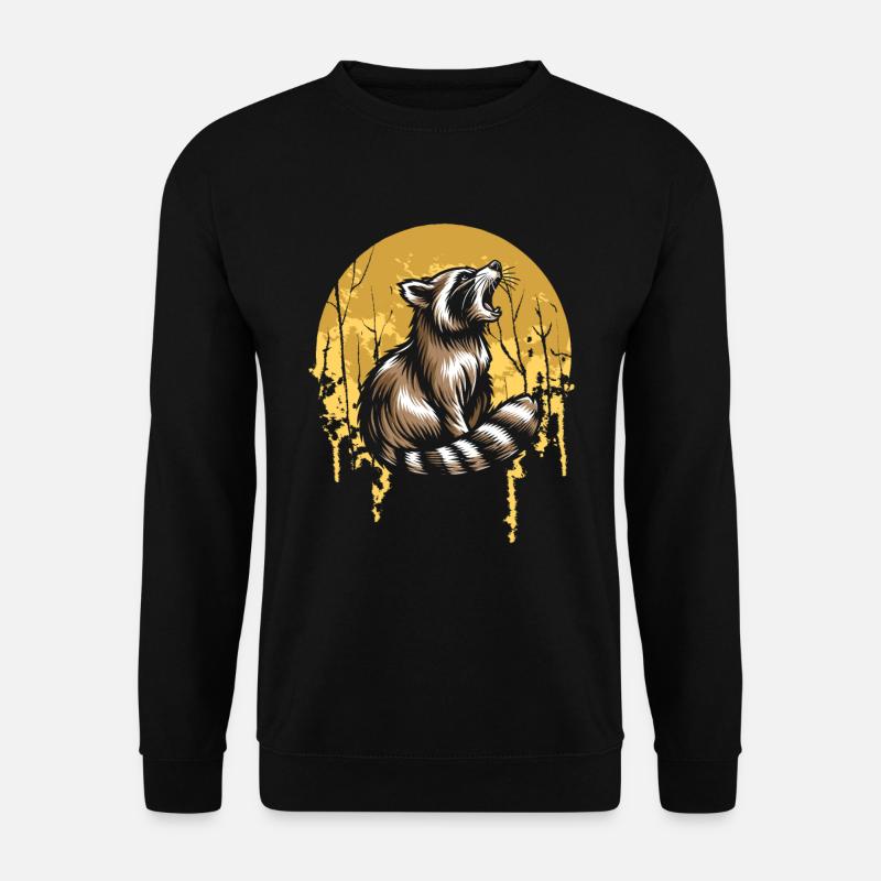Raccoon Moon Howling - Unisex Sweatshirt - black