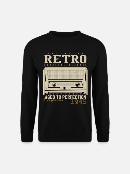 Retro 1945 Birthday Gift 1945 Vintage 1945 - Unisex Sweatshirt - black