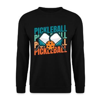 Pickleball - Unisex Sweatshirt - black - Front - Alina (178cm) & Michal (187cm)