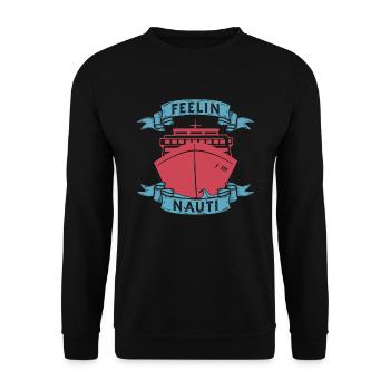 Kreuzfahrt Feeling Nauti - Unisex Pullover - Schwarz - Vorne - Alina (178cm) & Michal (187cm)