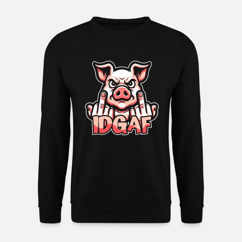 Schwein Schweinebauer Es Ist Mir Scheißegal - Unisex Pullover - Schwarz