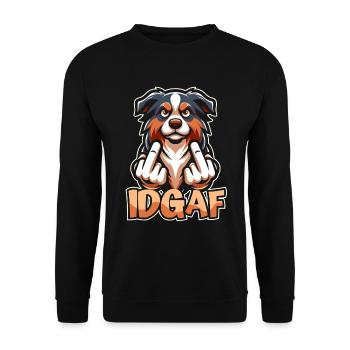 Australian Shepherd Es Ist Mir Scheißegal Idgaf - Unisex Pullover - Schwarz - Vorne - Alina (178cm) & Michal (187cm)