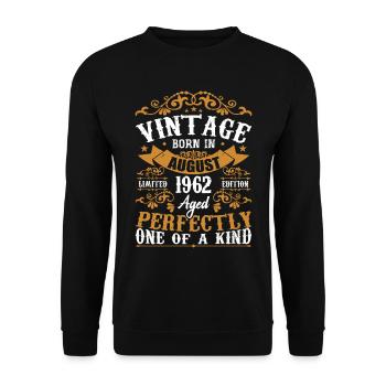 Birthday August 1962 - Awesome since August 1962 - Unisex Sweatshirt - black - Front - Alina (178cm) & Michal (187cm)