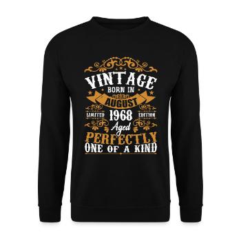 Birthday August 1968 - Awesome since August 1968 - Unisex Sweatshirt - black - Front - Alina (178cm) & Michal (187cm)