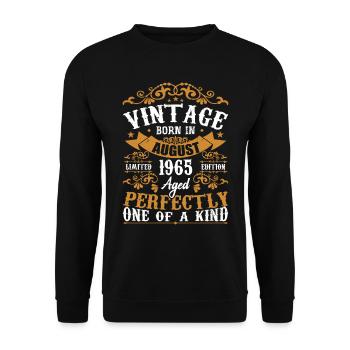 Birthday August 1965 - Awesome since August 1965 - Unisex Sweatshirt - black - Front - Alina (178cm) & Michal (187cm)
