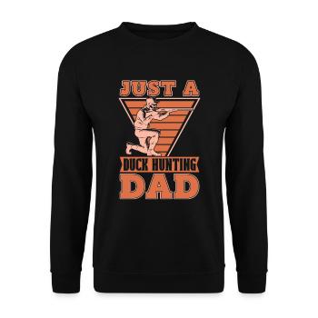 Ente Jagd Entenjagd Just A Duck Hunting Dad - Unisex Sweatshirt - black - Front - Alina (178cm) & Michal (187cm)