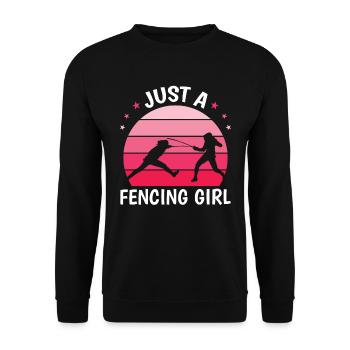 Fechten Fechter Just A Fencing Girl - Unisex Pullover - Schwarz - Vorne - Alina (178cm) & Michal (187cm)