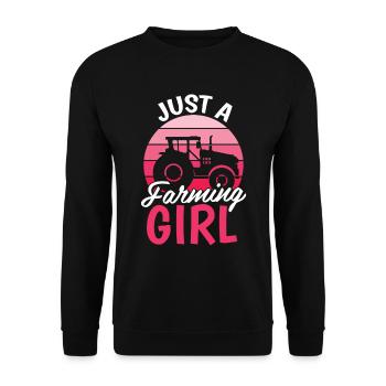 Fermier Fermier Juste une fille de ferme - Sweat-shirt Unisexe - noir - Devant - Alina (178cm) & Michal (187cm)
