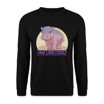 Hippopotame Bébé hippopotame Cadeau hippopotame - Sweat-shirt Unisexe - noir - Devant - Alina (178cm) & Michal (187cm)