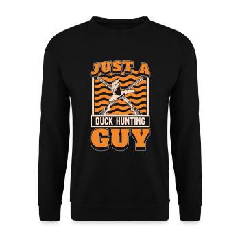 Ente Jagd Entenjagd Just A Duck Hunting Guy - Unisex Sweatshirt - black - Front - Alina (178cm) & Michal (187cm)