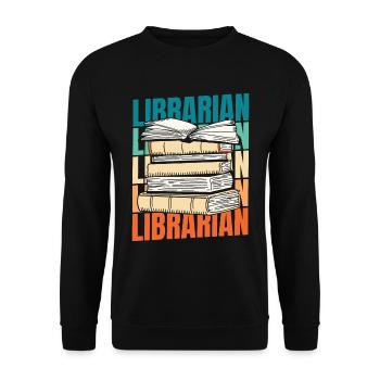 Librarian - Unisex Sweatshirt - black - Front - Alina (178cm) & Michal (187cm)