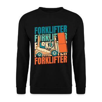 Gabelstapler Staplerfahrer - Unisex Pullover - Schwarz - Vorne - Alina (178cm) & Michal (187cm)