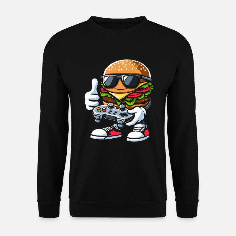 Gamer Gaming Burger Gaming Controller - Unisex Pullover - Schwarz