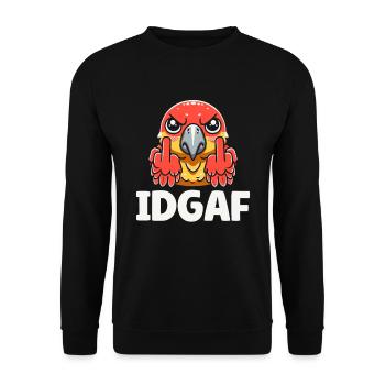 Perroquet Idgaf - Sweat-shirt Unisexe - noir - Devant - Alina (178cm) & Michal (187cm)