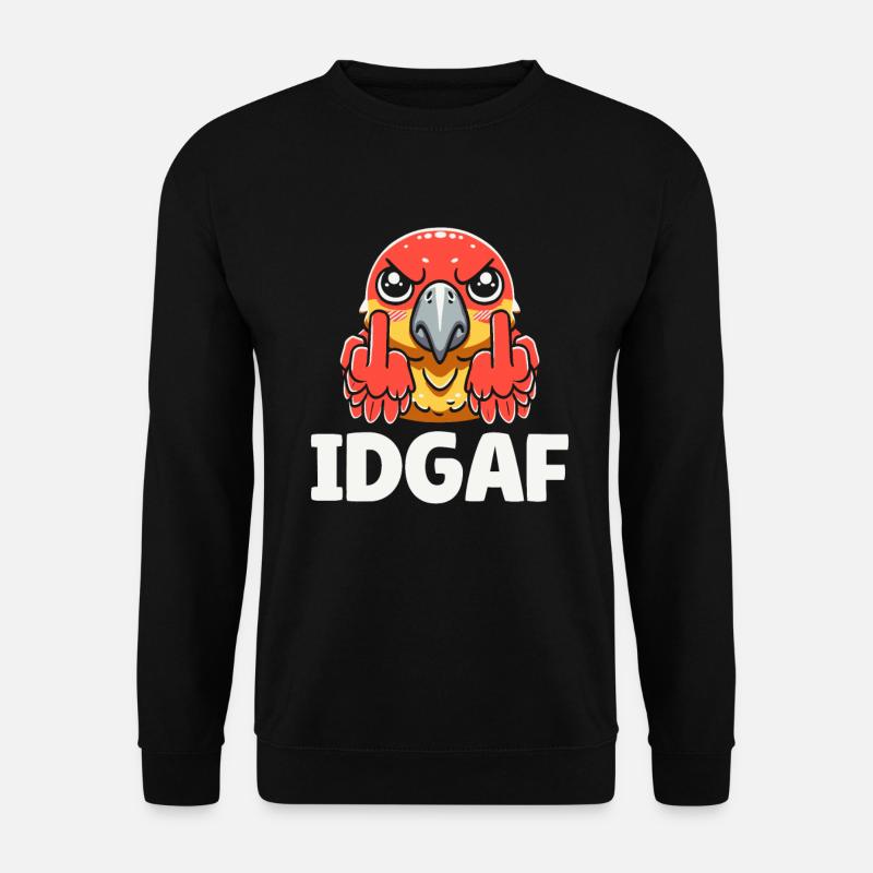 Papagei Idgaf - Unisex Pullover - Schwarz