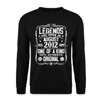 Legendary since August 2012 - Vintage August 2012 - Unisex Sweatshirt - black - Front - Alina (178cm) & Michal (187cm)