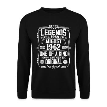 Legendary since August 1962 - Vintage August 1962 - Unisex Sweatshirt - black - Front - Alina (178cm) & Michal (187cm)