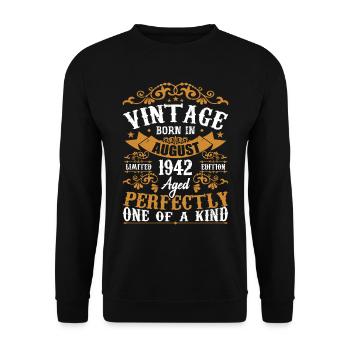 Birthday August 1942 - Awesome since August 1942 - Unisex Sweatshirt - black - Front - Alina (178cm) & Michal (187cm)