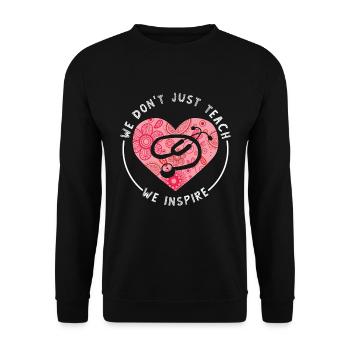 Health Educator We Don't Just Teach We Counseling - Unisex Sweatshirt - black - Front - Alina (178cm) & Michal (187cm)