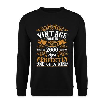 Birthday August 2000 - Awesome since August 2000 - Unisex Sweatshirt - black - Front - Alina (178cm) & Michal (187cm)