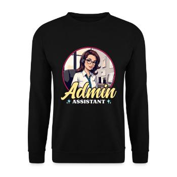 Admin Assistant Office Job Receptionist Secretary - Unisex Sweatshirt - black - Front - Alina (178cm) & Michal (187cm)
