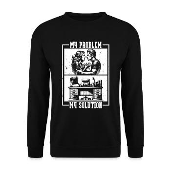 Admin Assistant My Problem My Pictogram Dad Mom - Unisex Sweatshirt - black - Front - Alina (178cm) & Michal (187cm)