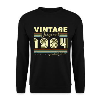 Vintage 1984 Rétro Cadeau D'anniversaire 1984 - Sweat-shirt Unisexe - noir - Devant - Alina (178cm) & Michal (187cm)