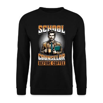 Conseiller scolaire avant de conseiller l’amateur de café - Sweat-shirt Unisexe - noir - Devant - Alina (178cm) & Michal (187cm)