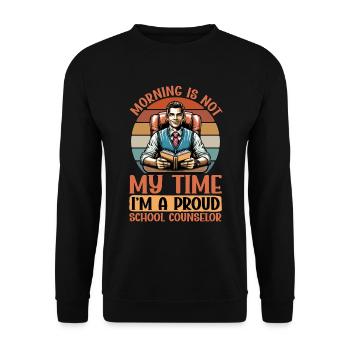 School Counselor Morning Is Not My Time Therapist - Unisex Sweatshirt - black - Front - Alina (178cm) & Michal (187cm)