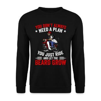 Motorcycle Beard Biker Full Beard Bike Rocker - Sweat-shirt Unisexe - noir - Devant - Alina (178cm) & Michal (187cm)