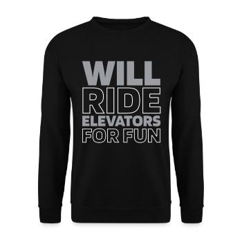 Fahrstuhl Aufzug - Unisex Pullover - Schwarz - Vorne - Alina (178cm) & Michal (187cm)