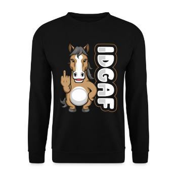 Horse Equestrian Idgaf - Unisex Sweatshirt - black - Front - Alina (178cm) & Michal (187cm)