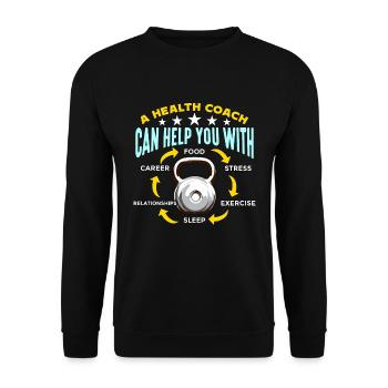 A Health Coach Can Help You With Fitness Trainer - Unisex Sweatshirt - black - Front - Alina (178cm) & Michal (187cm)