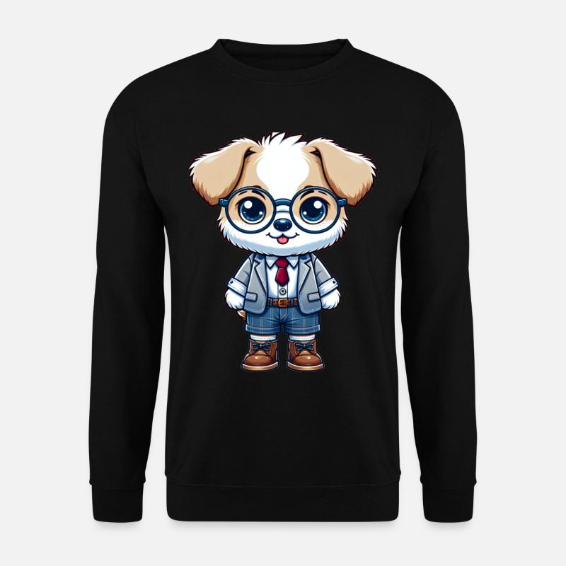 Cute Schoolboy Dog - Unisex Sweatshirt - black