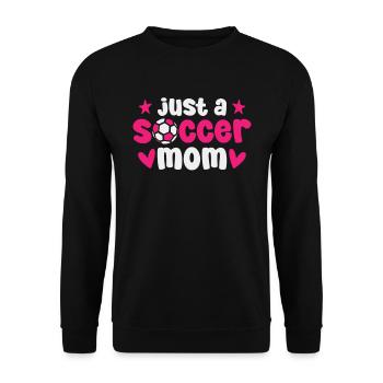 Fußball Fußballer Mutter Just A Soccer Mom - Unisex Pullover - Schwarz - Vorne - Alina (178cm) & Michal (187cm)