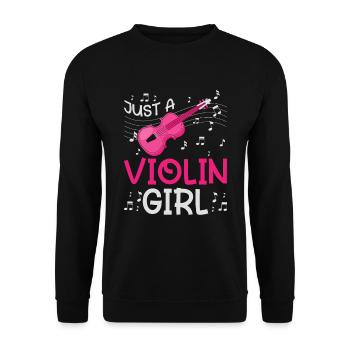 Violine Geige Just A Violin Girl - Unisex Sweatshirt - black - Front - Alina (178cm) & Michal (187cm)