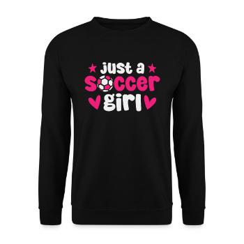 Joueur de football Juste une fille de football - Sweat-shirt Unisexe - noir - Devant - Alina (178cm) & Michal (187cm)