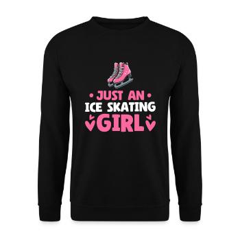 Schlittschuhlaufen Just An Ice Skating Girl - Unisex Pullover - Schwarz - Vorne - Alina (178cm) & Michal (187cm)