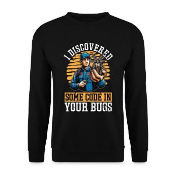 J’ai découvert des bugs de pulvérisation de code - Sweat-shirt Unisexe - noir - Devant - Alina (178cm) & Michal (187cm)