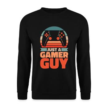 Gamer Gaming Just A Video Games Guy - Unisex Sweatshirt - black - Front - Alina (178cm) & Michal (187cm)