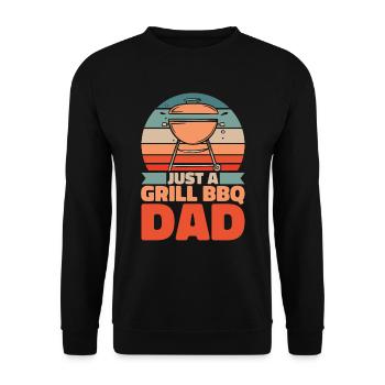 Bbq Grillen Vater Just A Grill Bbq Dad - Unisex Pullover - Schwarz - Vorne - Alina (178cm) & Michal (187cm)