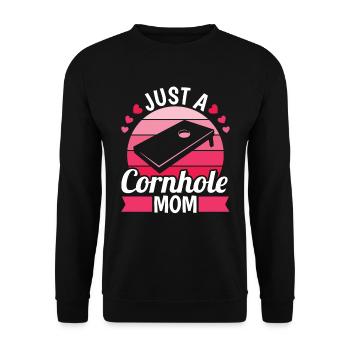Cornhole Blind Hole Game Just A Cornhole Mom - Unisex Sweatshirt - black - Front - Alina (178cm) & Michal (187cm)