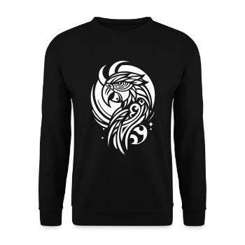 Parrot Moon Phases - Unisex Sweatshirt - black - Front - Alina (178cm) & Michal (187cm)
