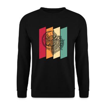Kuh Landwirt Viehzucht Moon Phases - Unisex Pullover - Schwarz - Vorne - Alina (178cm) & Michal (187cm)
